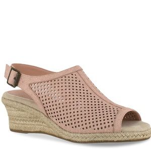 Rockport Women's Briah PERF Sling Wedge Sandal, Pink Metallic, 9.5  US